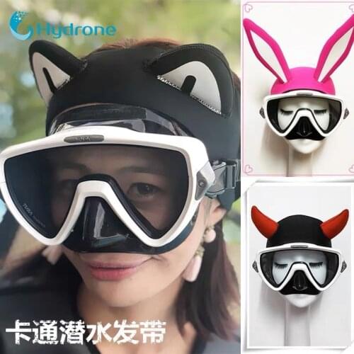 Scuba Diving Freediving Snorkel 2MM Neoprene Cartoon Diving Mask Hairband Hairlace Hood Hat Cap Hair Protection Diving Equipment
