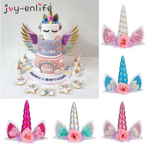 Unicorn Horn Cake Topper Unicorn Birthday Party Decoration Kids Unicorn Decor Baby Shower Wedding Decor Cake Decorating Supplies