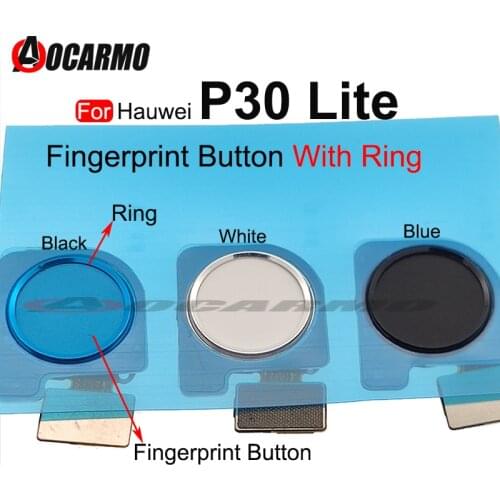 Fingerprint Sensor Home Button With Frame Ring Flex Cable For Huawei P30 Lite Replacement Part