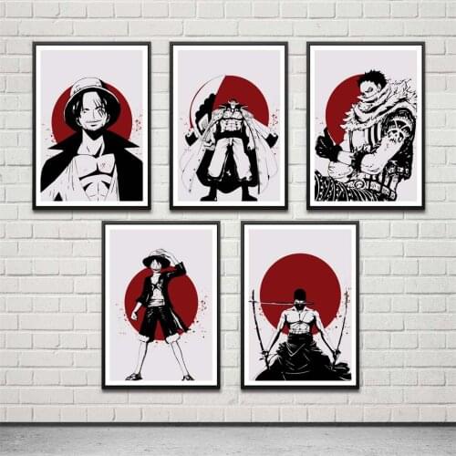 Modern Home Pictures Prints Modular Wall Canvas Painting One Piece Luffy Anime Poster Nordic Style Kids Room Decor