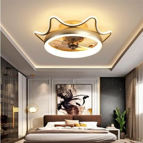 Crown Bedroom Light Chandelier Ceiling Light Fan Pendent Lamp Luxury Childrens Room Girls' Room Droplight Acrylic 48w 80w Lamp