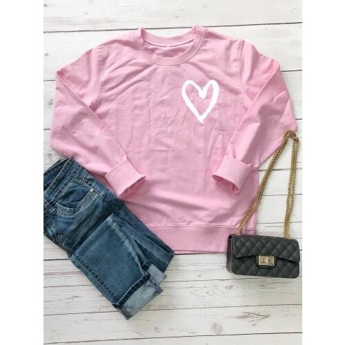 Unisex Sweats Valentines Day Gift Outfits Tops Valentines Pullover Love Heart Heart Shape Women Sweatshirt