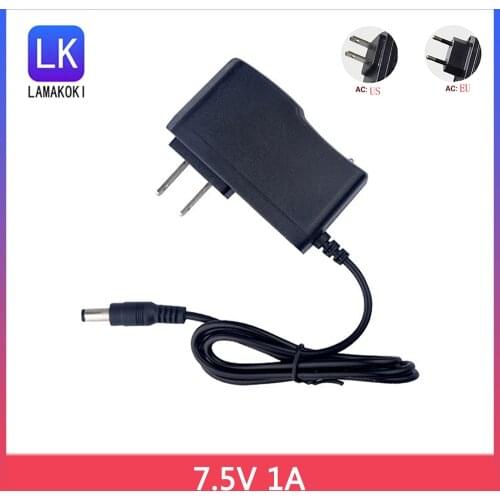 AC 100-240V to DC 7.5V 1A 1000ma universal power supply adapter charger DC Plug 90 Degrees 7.5 v Volt 1a for LED strip light