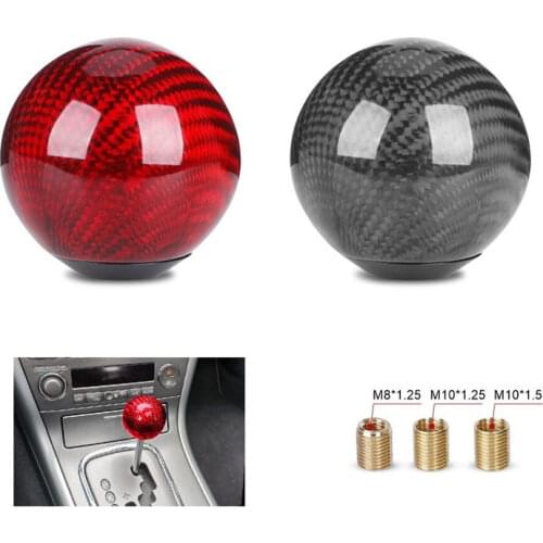Universal Carbon Fiber Shifter Lever Round Car Gear Shift Knob For Ford Toyota Honda Mazda Hyundai Chevrolet Mitsubishi Subaru