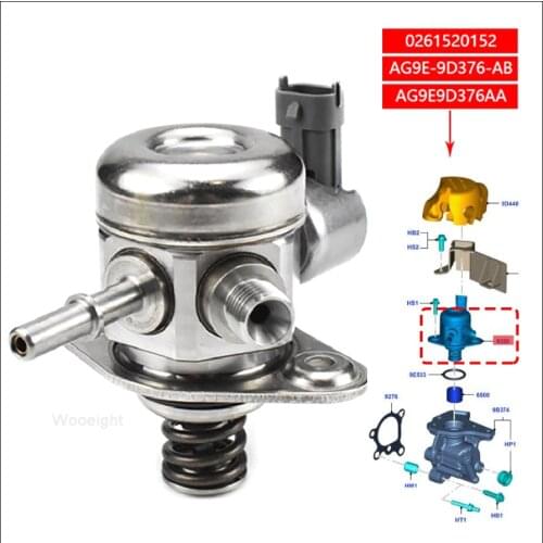 Wooeight High Pressure Fuel Pump AG9E9D376AB Intake Fuel Pump Fit For Ford Focus FUSION Escape Explorer S-MAX Land Rover Volvo