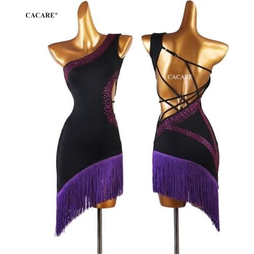 Sexy Latin Dance Dress Women Latina Salsa Latin Dance Competition Dresses Fringe CHEAP Customize D0813 Tassels Hem Backless