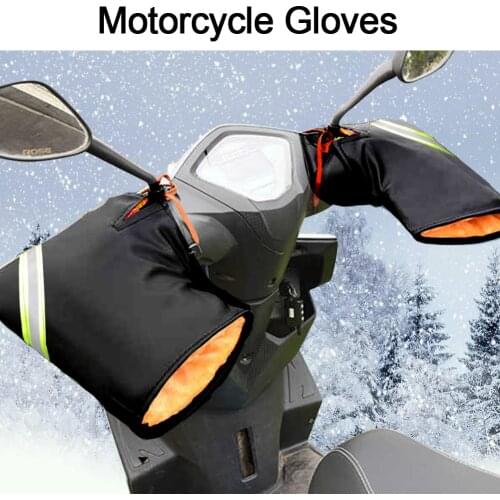 Winter Warm Motorcycle Gloves Electric Battery Motorcycle Gloves Men Women Leather Handle Mitts for Motorcycle Handlebar Gloves
