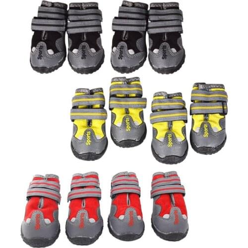Winter Reflective Snow Shoes Sport Letter Pet Dog Shoes Rain Waterproof Anti-slip Rubber Sole Sport For Puppy Medium Large Dog