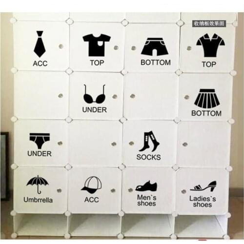 1PCS Modern clothes Wardrob Label Logo Wall Sticker For Storge Cabinet Bedroom Dining Living Room Wall Decal Home Decor Hot Sale
