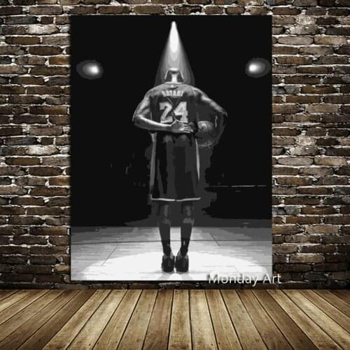 100% Hand Painted Hotsell Wall Art Kobe Bryant Basketball Star Portrait Painting Canvas Art Posters For Living Room Home Decor