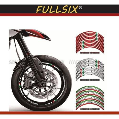3 Color Motorcycle Front and Rear Wheels Edge Outer Rim Sticker Reflective Stripe Wheel Decals For DUCATI HYPERMOTARD