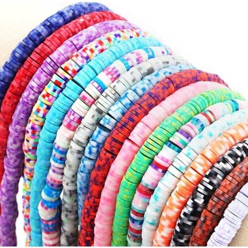 6mm 350pcs Two-Colort DIY Jewelry Findings Polymer Clay Beads Rubber Spacer Beads For Boho Jewelry Making Bracelet Accessory
