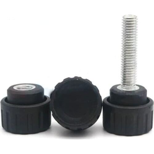 4Pcs M5 Round head stripe handle nylon Plastic Hand screws With groove Clench Knob Screw 25mm-50mm L