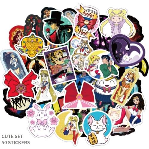 50 Pcs/Set Anime Sticker Cartoon Waterproof Stickers For Laptop Suitcase Bicycle Toy Sticker For Kids