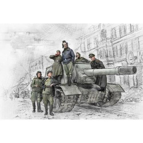 6 Soviet soldiers in World War II need to assemble and paint 1:35 resin soldier sand table model