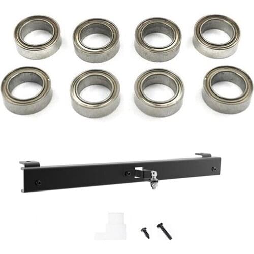 8Pcs Metal Bearing Upgrade Accessories For WPL D12 & 1X For WPL D12 Metal Rear Bumper With Trailer Hitch Tow Hook