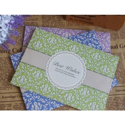 80pcs Purple, green, blue17.5*12.5 cm Many mini cute envelope stationery gift 005002017