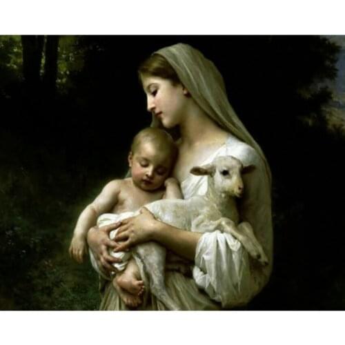 5D DIY Jesus Christ And Mother Mary Diamond Painting Full Drill Embroidery Cross Stitch Mosaic Craft Home Decor Religion Gift