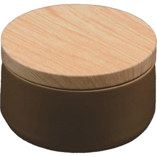 Candle Jar Practical Portable Wood Lid Black Elegant Cosmetic Pot for Coffee