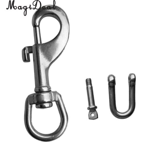 MagiDeal Scuba Diving Light Torch Holder Single End Bolt Snap Clip & D Ring Shackle Scuba Diving Snorkeling Free Diving Access