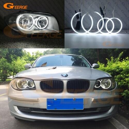 For BMW 1 Series E81 E82 E87 E88 Headlight Excellent Ultra bright CCFL Angel Eyes Halo Rings Day Light Car styling