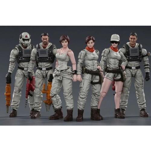 JOYTOY JT1170 1/18 Mech Maintenance Team A Soldier Model 6pcs/set 10.5cm action Figures Boys Gifts