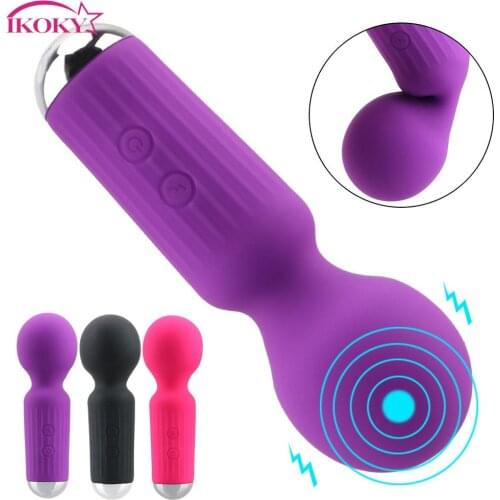 IKOKY 20 Frequency Mini AV Stick Magic Wand Dildo Vibrator G-spot Massager Sex Toy for Women Vagina Clitoris Stimulator