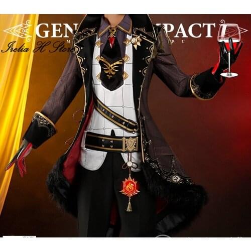New Game Diluc Ragnvindr Cosplays Genshin Impact Diluc Cosplay Costume Halloween costumes for man Zhongli Full set