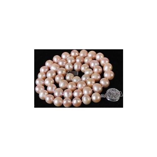 Beautiful 8-9MM Pink Freshwater Cultured Pearl Necklace 18"