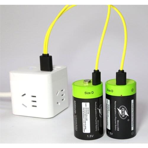 Hot-selling 1/2Pcs ZNTER D Size 1.5V 4000mAh Micro USB Lithium Rechargeable Battery Pilha Multifunctional Li-polymer