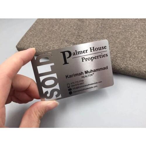 Stainless steel metal business card printing customized