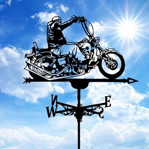 Weather Vane Spinner Motorcycle Weathervane for Garden Yard Decoration Garden Metal Weathervane