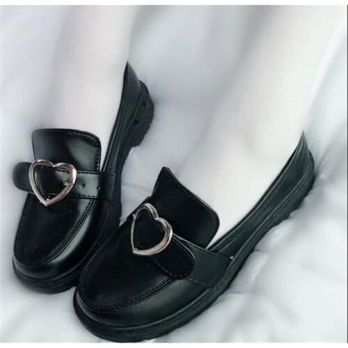 Cute Lolita Girl Women Maid Boots Shoes heart shape Japanese JK School Uniform Anime Cosplay B1106