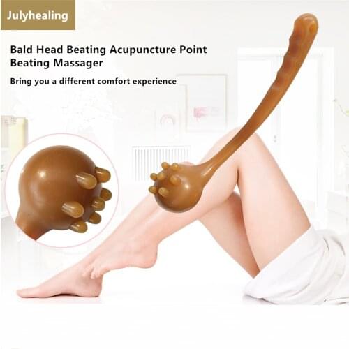 Multifunctional Silicone Bald Massage Hammer Body Meridian Fitness Beater Massage Health Therapy Aerobics Back Leg Massage Stick