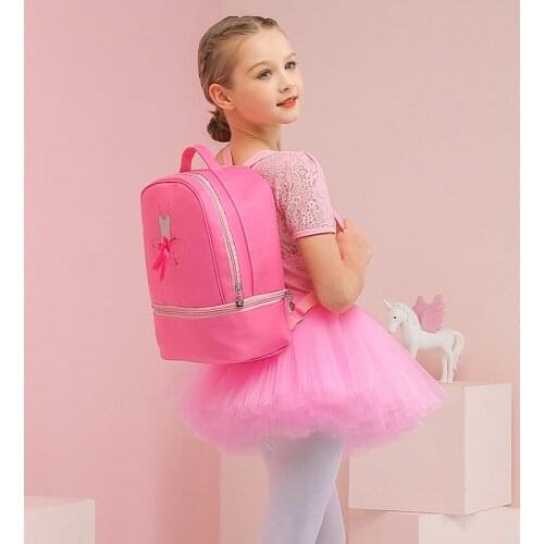 Fashion Girls Ballerina Ballet Dance Bags Backpack Princess Kids Sports Embroidered Storage Bag for Ballet Dance Shoes