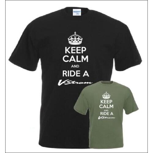 Men 2017 Brand Clothing Male Best Selling T Shirt Keep Calm And Ride V Strom T-Shirt DL 650 1000 Shirt Biker Tee Shirt