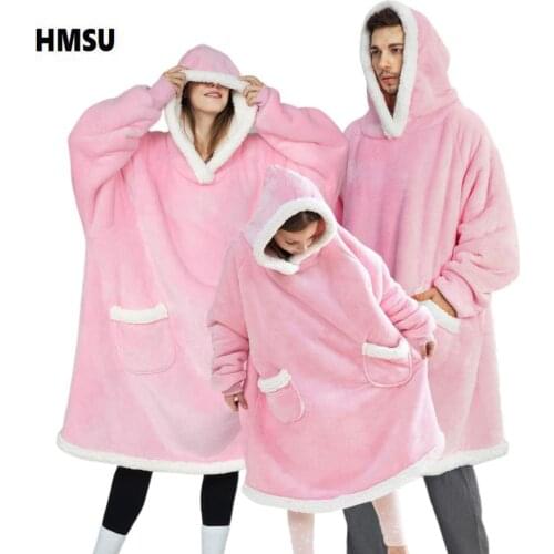 Soft Plaid Blanket Winter Warm Fleece Sofa Plush Blanket With Sleeves Adult Weighted Hooded Wearable Sherpa Blanket for Travel