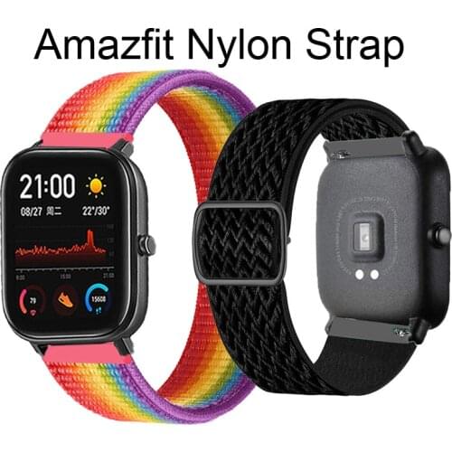 Nylon Bracelet For Xiaomi Amazfit Bip U Pro/S/Lite GTS 2 Mini/GTS2/GTR 2/Haylou Solar LS05S/LS02 Strap Smart Watch Women/Men