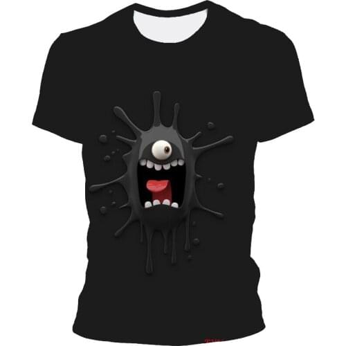 2021 new summer mens short-sleeved color magic novel unique romantic dynamic street 3D printing cartoon sports T-shirt