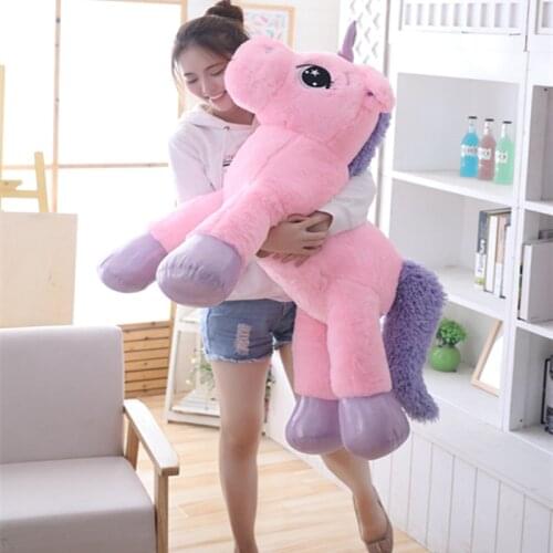 New Plush Pink Unicorn Toy Cute Large Lying&Standing Animal Doll Kids Appease Toys Sofa Sleeping Pillow Christmas Gift Children