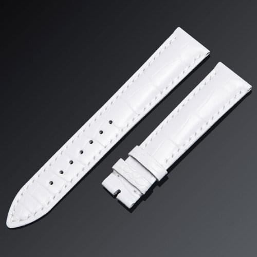 2021 FUYIJIA White Alligator Strap Women Watchbands 14MM 16MM 18MM 19MM 20MM 22MM Genuine Leather Belt Crocodile Skin Watch Band
