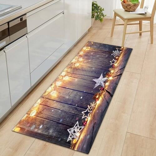 Christmas Kitchen Mat Entrance Doormat Rectangle Bedroom Decoration Living Room Carpet Bathroom Anti-slip Moisture proof Rug