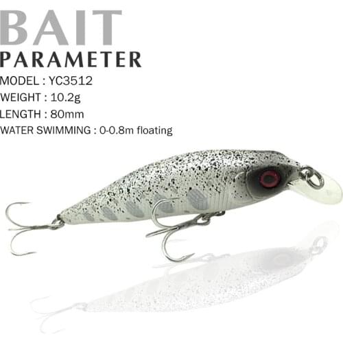 Fishing Lures , 80mm/10.2g 0-0.8m Suspending High Quality Minnow Crankbait Fishing Lure Hard Bait Good swing, good quality bait