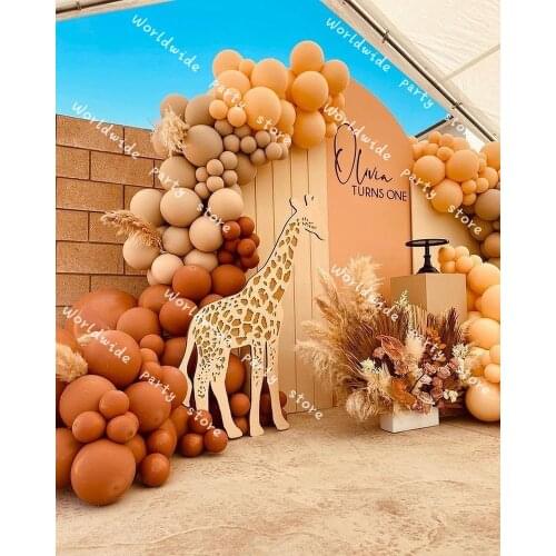 DIY Retro Dusty Orange Balloon Garland Arch Kit Skin Apricot Balloons for Birthday Baby Shower Weddings Party Global Decoration
