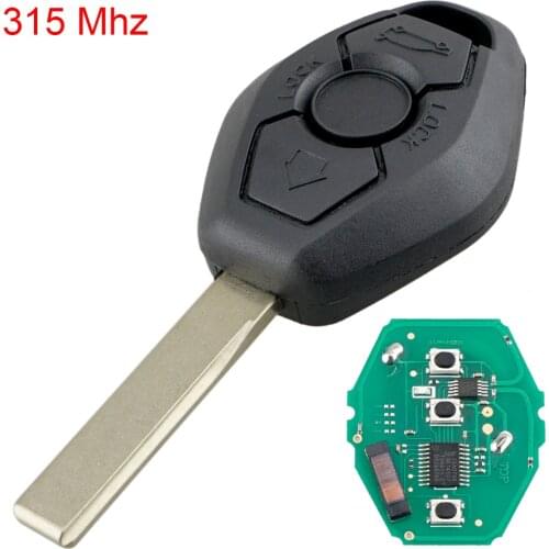 3 Buttons 315MHz Black Remote smart Key with ID7944 ID46 Chip Fit for BMW CAS2 5 series E46 E60 E83 E53 E36 E38