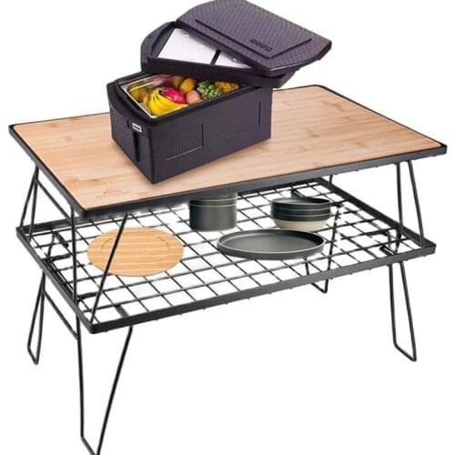 Outdoor picnic table multifunctional camping barbecue grill portable table multi-purpose folding table