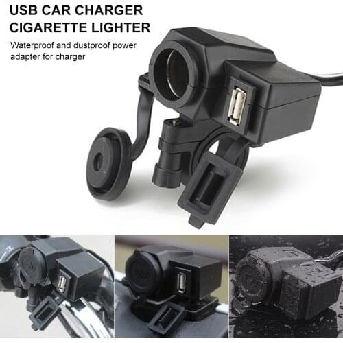 Motorcycle 12V USB Cigarette Lighter Socket Waterproof Dustproof Mobile Phone Power Suply Charger Adapter For Cars Scooters 2.1A