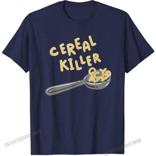 Cereal Killer Funny Cartoon Ironic T-shirt Tops Shirt Rife Funny Cotton Men T Shirts Printing