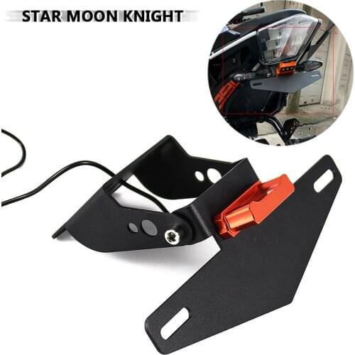 Motorcycle Rear License Plate Tail Frame Holder Bracket with LED Light for 125 250 390 200 2013 - 2016 2017 2018 2019 2020