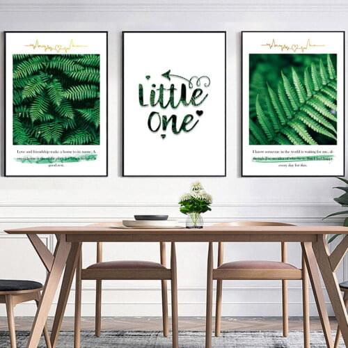 Green Plant Leaf Motivational Life Quote Wall Art Canvas Painting Nordic Posters And Prints Wall Pictures For Living Room Decor